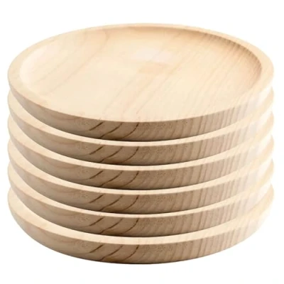Imagen de Space Home Platos para Pulpo de Madera Plato Quesos Set 6 Diámetro 24 cm