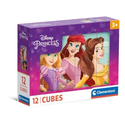 Imagen de Clementoni Disney Princess Paquete Cubos para Armar 6 Imágenes Distintas, Puzzle Infantil 3 5 Años De 12 Piezas, 41197, Multicolor