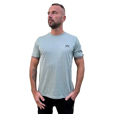 Imagen de Alpha Industries Small LOGO Camiseta básica, Hombre, Talla: XL, Dusty green