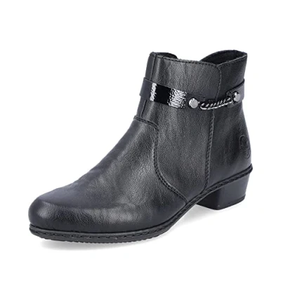Imagen de Rieker Mujer Botines Y0783, señora Botines,Zapato de transición,Zapato Invierno,Botas,Bota,Media Bota,Forrado,Negro (Schwarz / 00),40 EU 6.5 UK