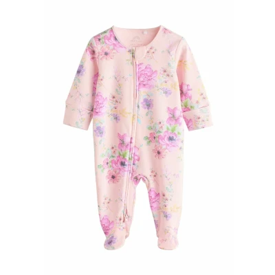 Imagen de Next Regular FIT Floral 3 PACK Pijama de bebé para niños, Talla: 0 3m, Pink