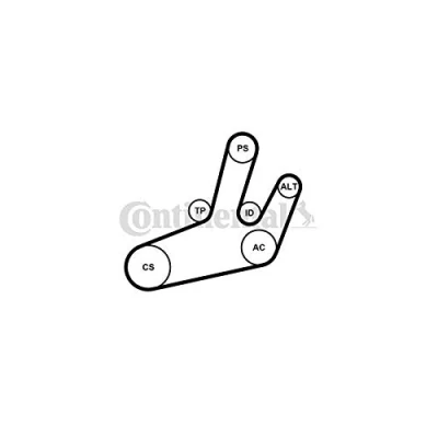 Imagen de CONTITECH 6PK1780K1 Juego de correas trapeciales poli V RENAULT: LAGUNA 2, 2 Grandtour, Vel Satis