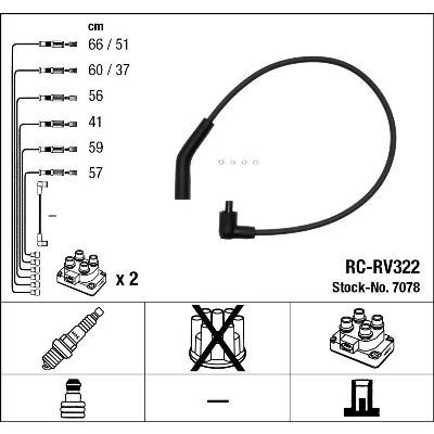 Imagen de Juego de cables encendido NGK 7078