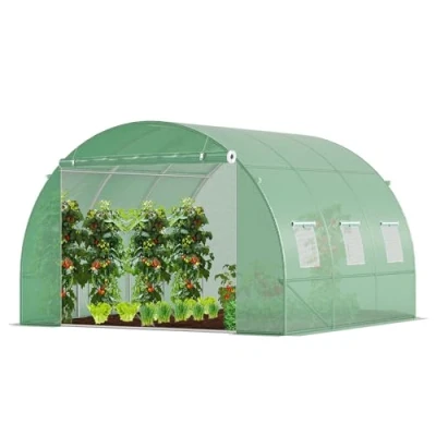 Imagen de VOUNOT Invernaderos Jardin, Tunel Invernadero Huerto prar Plantas, Ubo de Acero y Plastico, Impermeable, 3 x 2 m, 9 m², Verde