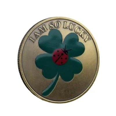 Imagen de Moneda de Buena Suerte Trébol Cuatro Hojas la Conmemorativa