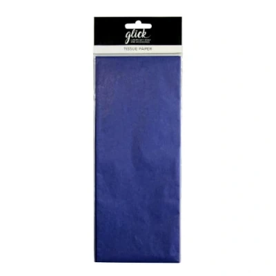Imagen de Glick Cuatro hojas de papel seda azul real, cada hoja 750 mm x 500 mm, real para envolver regalos, cumpleaños (TP08)