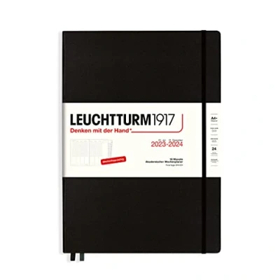 Imagen de LEUCHTTURM1917 367544 Master Agenda semanal académica (A4+) 2024, 18 meses, color negro y alemán