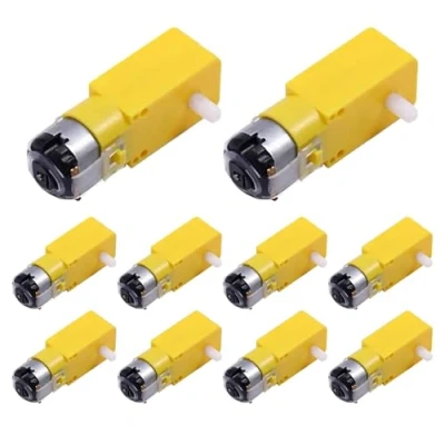 Imagen de GERUI 10 unidades TT DC Motorreductor de doble eje 1:48 Motor engranaje 3 6 V CC 12 para Arduino Robot inteligente coche (TT Versión clásica)