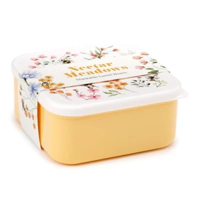 Imagen de Puckator The Nectar Meadows Juego de 3 cajas almuerzo M/L/XL Caja con varios compartimentos Pequeños recipientes comida para adultos y niños