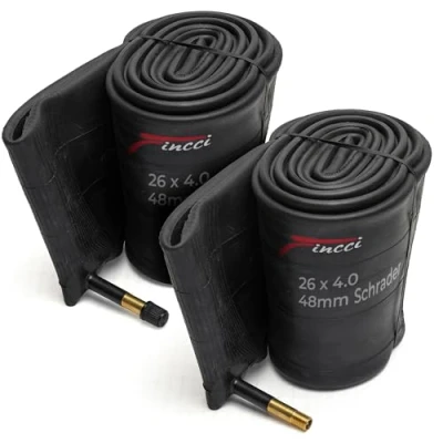 Imagen de Fincci Par 26 x 4,0 Pulgadas 48mm Cámara de Aire Schrader Válvula Interior para Gorda MTB Montaña Bici Bicicleta (Paquete 2)
