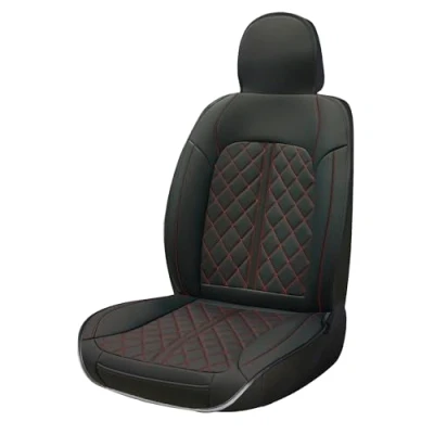 Imagen de SUMEX Respaldo de Asiento Coche Modelo Vittoria Color Negro y Rojo Piel Sintetica Funda Universal Protector