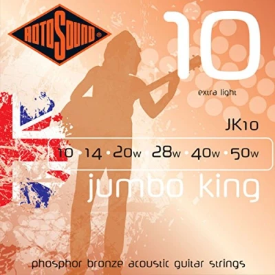 Imagen de Rotosound JK10 Juego de cuerdas para guitarra acústica fósforo/bronce, 010 050