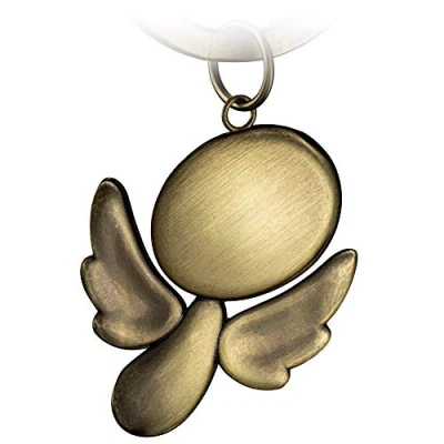 Imagen de FABACH Llavero de ángel la guarda Furfur Noble colgante metal Regalo amuleto suerte coche permiso conducir con cuidado, bronce, talla única, Modernos