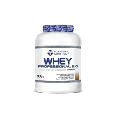 Imagen de Scientiffic Nutrition Whey Professional 2.0 Proteinas en Polvo 100% Pura, para Aumentar la Masa Muscular, con Enzimas Digestivas y Lactasa 908g, Sabor Chocolate Leche.