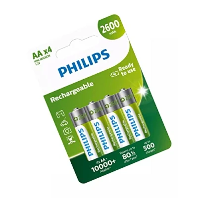 Imagen de Baterías Recargables AA Pack de 4 Pilas 2600 mAh PHILPS