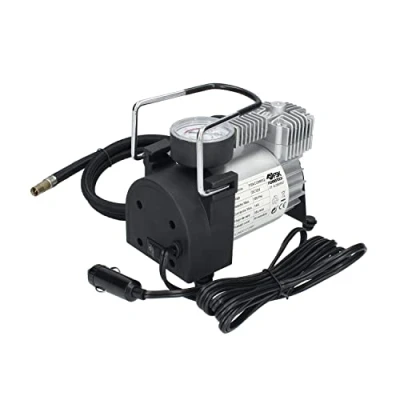 Imagen de Ferrestock FSKCOM002 Mini compresor de aire reforzado 12v para toma automovil inflar neumáticos coche, moto, bicicleta y colchonetas con 150 PSI