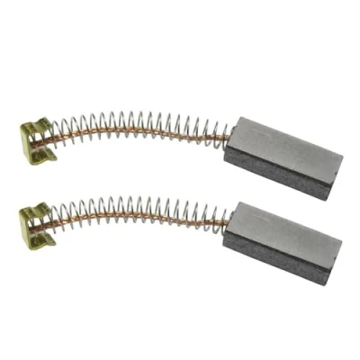 Imagen de 2 escobillas de carbón para motor, 23 mm x 9 6 mm, lápices carbón, cepillos abrasivo, cepillo carbono con alambre cobre y abrazadera conexión en U, sustituye a Kirby 107189