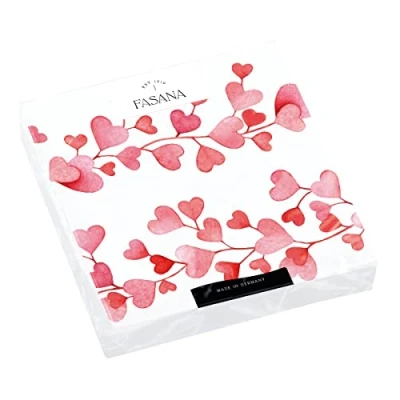 Imagen de 20 servilletas de corazones rojos conectados, decoración mesa, decoupage, técnica servilletas, 33 x cm