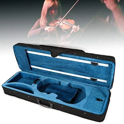Imagen de RibasuBB Funda para violín 4/4 + 2 correas ajustables, capa interior de franela, 80 x 30 15 cm