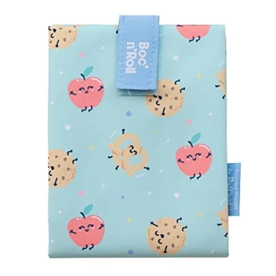 Imagen de Roll&#039;eat ® Bolsa Merienda Mr. Wonderful Porta Bocadillos con Envoltorio Reutilizable, Alimentos Ecológico sin BPA, de Tela, Color Apple Boc&#039;n&#039;Roll