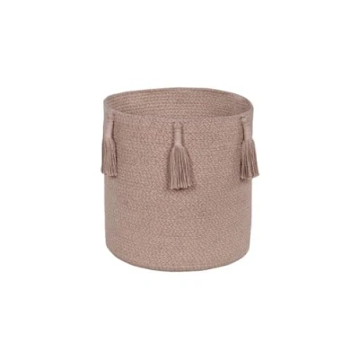 Imagen de Lorena Canals Cesta Woody Vintage Nude Rosa palo, Lino 97% algodón 3% otras fibras 30x30 cm