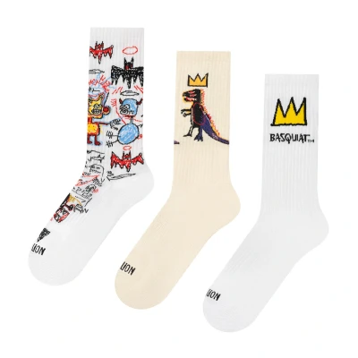 Imagen de Jimmy Lion Pack Regalo Calcetines Athletic Basquiat. de 3 pares estilo deportivo, media caña, talla 41 46.