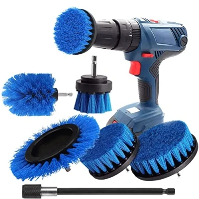 Imagen de YIHATA Cepillo para Taladro, 6PCS Eléctrico Cepillos Taladro Multifuncionales, Coche Limpieza Kit Limpiar Paredes, Baño, Cocina, Tapiceria Coche, Piso Azulejo, Esquinas, Terraza (Azul)