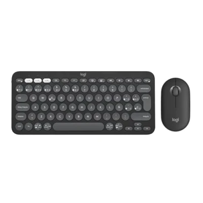 Imagen de Pack Teclado + Ratón Logitech K380S, Inalámbrico, Bluetooth USB, Multidispositivo, Teclas personalizables, Tecnología Silent Touch, Negro