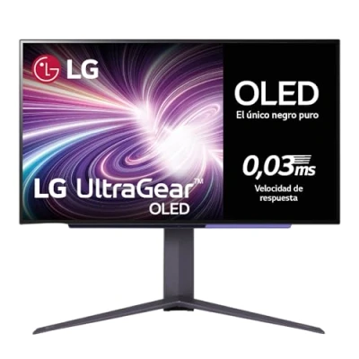 Imagen de Monitor gaming LG 27GS95QE B, 26.5&quot;, OLED 4K, 0.03 ms, 240 Hz, HDMI x2, DisplayPort x1, Morado Grisáceo