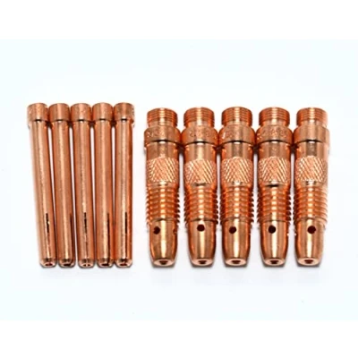 Imagen de RIVERWELD Cuerpos de pinza TIG 10N24 10N32 (2,4mm), kit tamaños surtidos, compatible con SR DB PTA WP 17 18 26, antorcha soldadura TIG, 10 Uds.