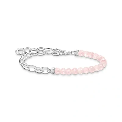 Imagen de THOMAS SABO Pulsera con Perlas Rosas Plata de Ley 925 A2098 034 9 L17, 14 17 cm, Rosa