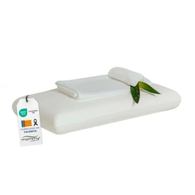 Imagen de MOMMY Confort Almohada Viscoelastica 75 cm Funda Lavable Aloe Vera Plus Almohadas Viscoelasticas Adaptable al Cuello Doble con Cremallera, Termoreguladora, Fabricada en Valencia