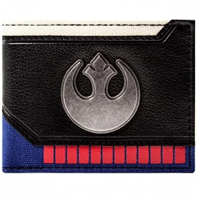 Imagen de The Empire Strikes Back Star Wars Rebel Alliance Contrabandista Atuendo Han Solo Billetera/Cartera Bi Fold Porta ID &amp; Tarjetero, Negro