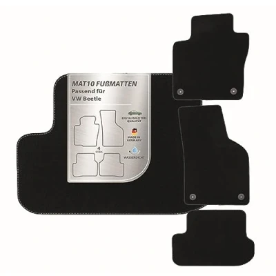 Imagen de MAT10 Alfombrillas de Coche aptas para VW Beetle (año 11/2011 02/2018, Tipo 5C) Terciopelo, Juego 4 Piezas Calidad Fabricante Original Duradera, Fabricada en Alemania, Color Negro