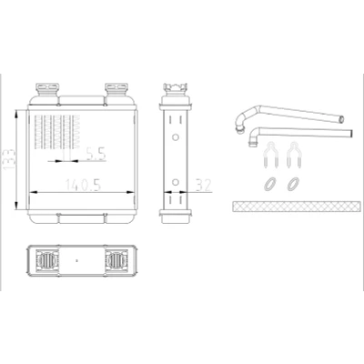Imagen de NRF 54411 Radiador de Calefaccion con conducto SMART: Fortwo II Cabrio