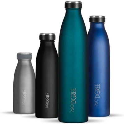 Imagen de 720DGREE Botella Agua Acero Inoxidable “milkyBottle“ 750ml Sin BPA Free, Antigoteo y Prueba de Fugas Frasco térmico, Cantimplora Aislada Bebida con Gas, Deporte, Escuela, Gimnasio, Exteriore