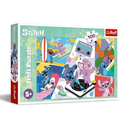 Imagen de Trefl, Recuerdos de Lilo &amp; Stitch 100 Piezas Puzle Colores con los Personajes la Serie Infantil, Entretenimiento Creativo, Juego para niños a Partir 5 años, Multicolor (16473)