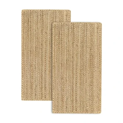 Imagen de HAMID Pack 2 Alfombras de Yute Granada 100% Fibra Natural Suave Tejida a Mano Alfombra Salón, Comedor, Dormitorio, Pasillos, Entrada (110x60cm) uds…