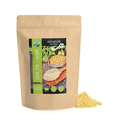 Imagen de fieno greco biologico macinato (1kg), semi di macinato, da coltivazione biologica controllata, polvere