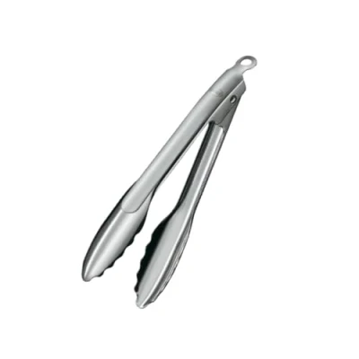 Imagen de RÖSLE pinzas gourmet, de cocina con borde silicona y sistema cierre patentado para asar, cocinar servir, 40 cm, acero inoxidable 18/10, aptas el lavavajillas