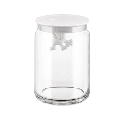 Imagen de Alessi Storage Jar Gianni A Little Man Holding On Tight 900 ml White