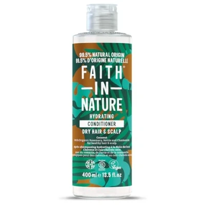 Imagen de Faith In Nature Acondicionador de coco natural, hidratante, vegano y libre pruebas en animales, sin SLS ni parabenos, para cabello normal a seco, 400 ml