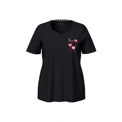Imagen de Ulla Popken Mixandmatch Short Sleeve Camiseta de pijama, Mujer, Talla: 52/54, Black