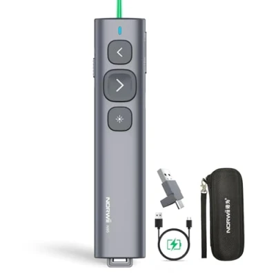 Imagen de NORWII USB C Presentation Clicker with Green Pointer, Rechargeable PowerPoint Clicker, Remote, Long Range Wireless Presenter for iPad/Mac/Laptop/e Book