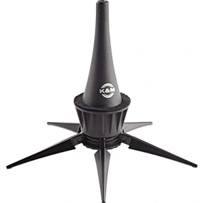 Imagen de K&amp;M 15229 Soporte para clarinete de plástico negro clarinetes en mi bemol cono corto transportable la campana del instrumento