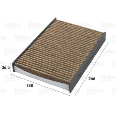 Imagen de VALEO 701000 Filtro de habitáculo carbón activado con polifenol, efecto fungicida, antialérgico 266 188 36 CLIMFILTER SUPREME