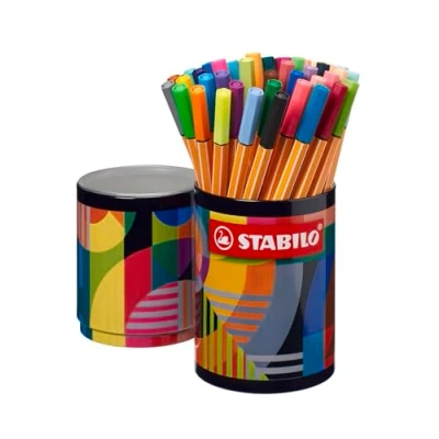 Imagen de STABILO Rotulador punta fina point 88 Pote de metal ARTY con 45 colores