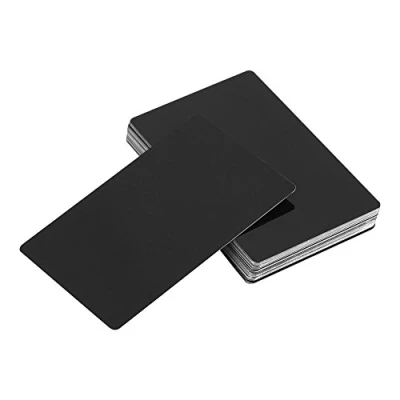 Imagen de Akozon Placas Aluminio Grabado 50 Tarjetas de Visita Impresionantes Metal, grabadas con láser, 5 Colores (Negro)