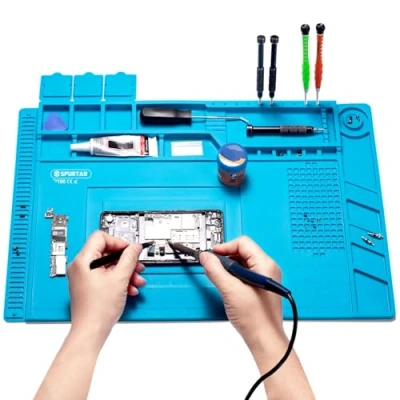 Imagen de Silicona Alfombrilla para Soldadura, Antiestático Resistente al Calor Almohadilla de Soldadura Reparacion Moviles (45 * 30 cm)