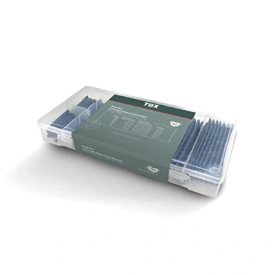 Imagen de TOX Surtido de tubos termorretráctiles , relación contracción 2:1 y 7 tamaños en caja transporte transparente, ⌀ 2 13 mm, para aislar cables, 127 unidades, 09490210